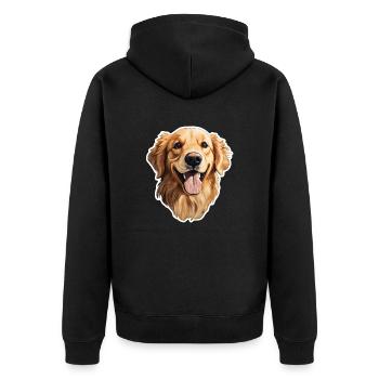 Tête de Golden Retriever - Veste à capuche bio Premium Unisexe - noir - Dos - Nico (187cm)