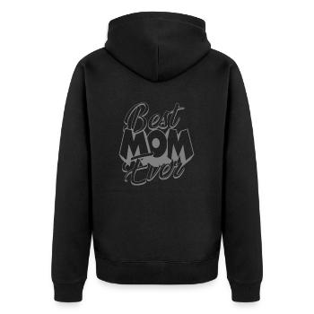 Mom - Unisex Premium Organic Zip Hoodie - black - Back - Nico (187cm)