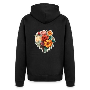 Bouquet of flowers colorful - Unisex Premium Organic Zip Hoodie - black - Back - Nico (187cm)
