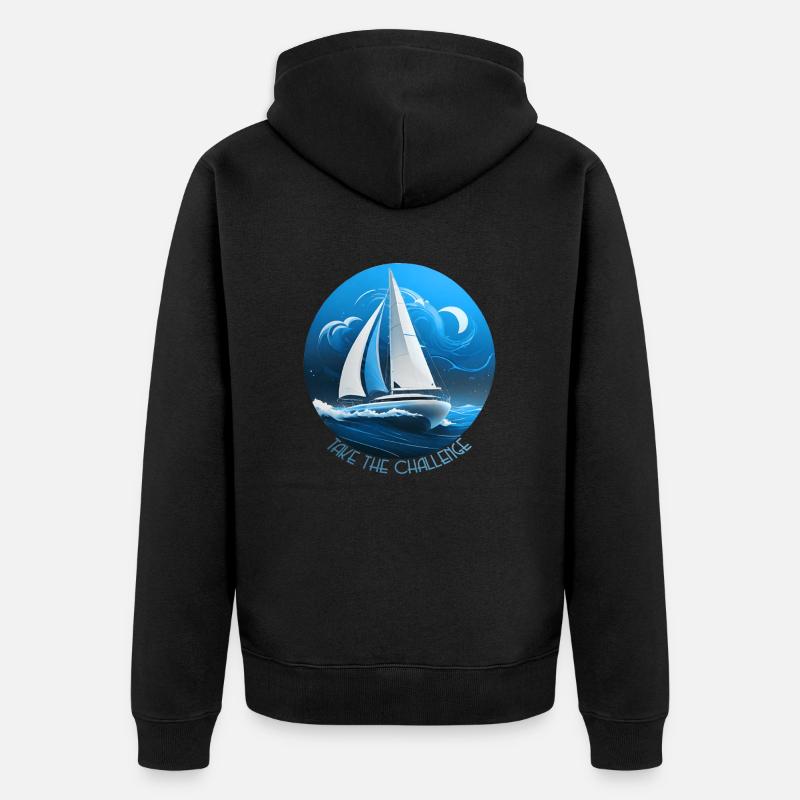Take the challenge - Unisex Premium Bio Zip Hoodie - Schwarz