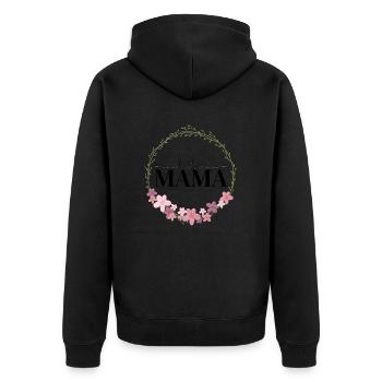 Beste Mama - Unisex Premium Bio Zip Hoodie - Schwarz - Hinten - Nico (187cm)