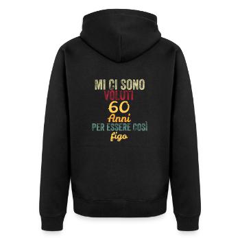 It Took Me 60 Years to Be So Cool - Unisex Premium Organic Zip Hoodie - black - Back - Nico (187cm)