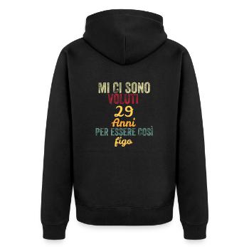 It Took Me 29 Years to Be So Cool - Unisex Premium Organic Zip Hoodie - black - Back - Nico (187cm)