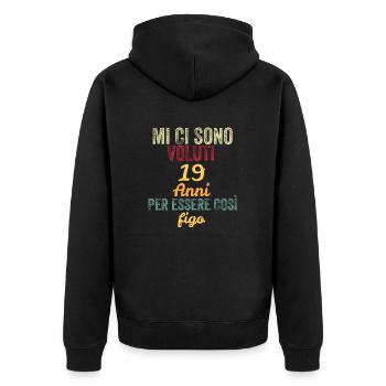 It Took Me 19 Years to Be So Cool - Unisex Premium Organic Zip Hoodie - black - Back - Nico (187cm)