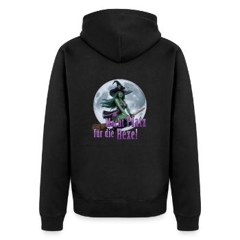 Witch and Full Moon 03 - Unisex Premium Organic Zip Hoodie - black - Back - Nico (187cm)