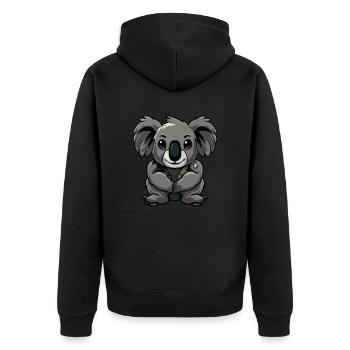 koalabär - Unisex Premium Bio Zip Hoodie - Schwarz - Hinten - Nico (187cm)