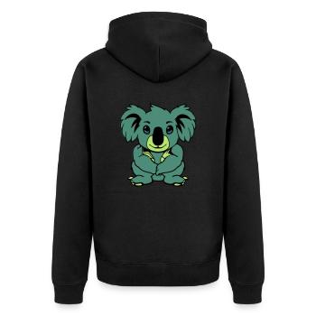 Koala Ours Bande Dessinée Animal - Veste à capuche bio Premium Unisexe - noir - Dos - Nico (187cm)