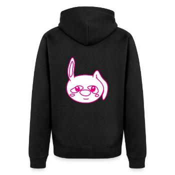 Süßer Hase - Unisex Premium Bio Zip Hoodie - Schwarz - Hinten - Nico (187cm)