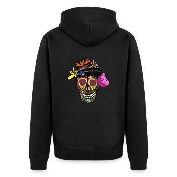 Dia de los muertos - Jour des Morts - Veste à capuche bio Premium Unisexe - noir - Dos - Nico (187cm)