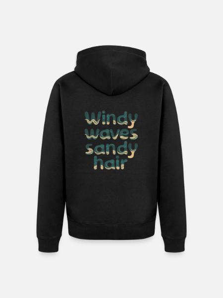windy waves - Unisex Premium Bio Zip Hoodie - Schwarz
