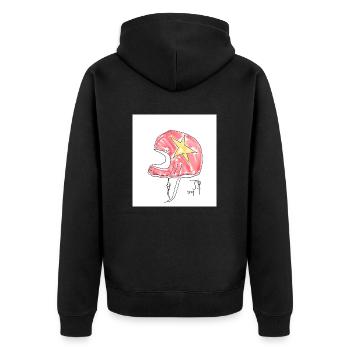 Helmet - Unisex Premium Organic Zip Hoodie - black - Back - Nico (187cm)