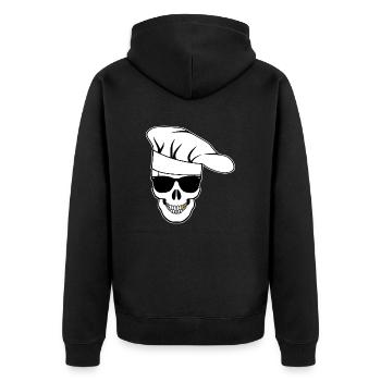 Crâne avec lunettes de soleil, toque de chef - Veste à capuche bio Premium Unisexe - noir - Dos - Nico (187cm)