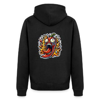 Real Hot Pepper - Unisex Premium Bio Zip Hoodie - Schwarz - Hinten - Nico (187cm)