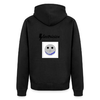 Electricien prise - Veste à capuche bio Premium Unisexe - noir - Dos - Nico (187cm)