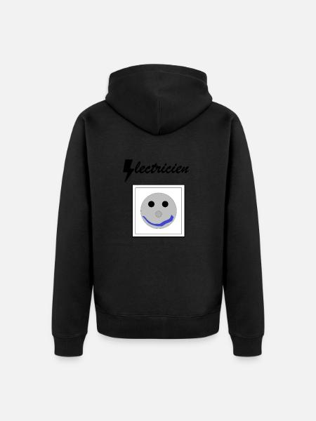 Electricien prise - Veste à capuche bio Premium Unisexe - noir