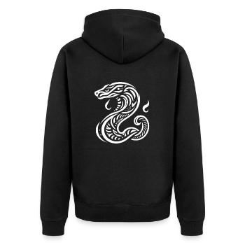 Snake - Unisex Premium Organic Zip Hoodie - black - Back - Nico (187cm)