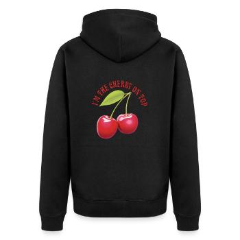 Je suis la cerise sur le gâteau - Veste à capuche bio Premium Unisexe - noir - Dos - Nico (187cm)