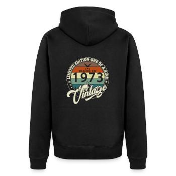 Vintage 1973 Best of 1973 - 52 Year Old Birthday - Unisex Premium Organic Zip Hoodie - black - Back - Nico (187cm)