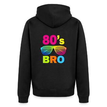 This is My 1980s Bro Eighties - Unisex Premium Organic Zip Hoodie - black - Back - Nico (187cm)