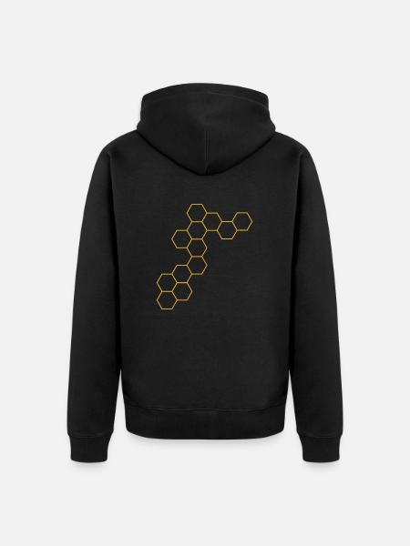 Waben - Unisex Premium Bio Zip Hoodie - Schwarz