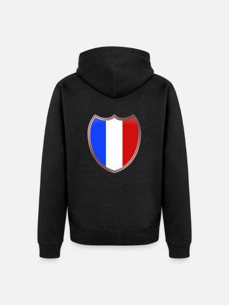 France (blason) - Veste à capuche bio Premium Unisexe - noir