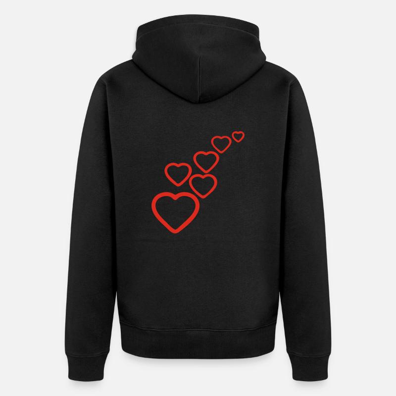 Valentin Herzen - Unisex Premium Bio Zip Hoodie - Schwarz