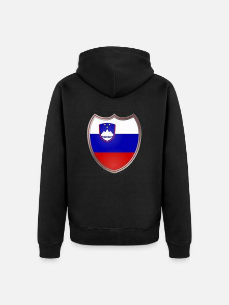 Slovenia (coat of arms) - Unisex Premium Organic Zip Hoodie - black