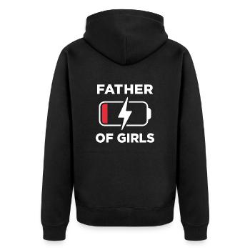 Père de filles - Veste à capuche bio Premium Unisexe - noir - Dos - Nico (187cm)