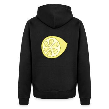 Lemon halved - Unisex Premium Organic Zip Hoodie - black - Back - Nico (187cm)