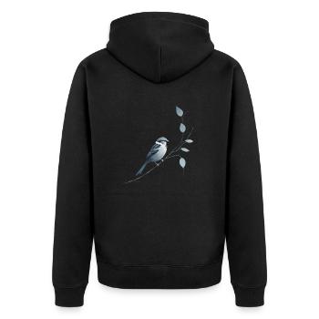Moineau sur branche - Veste à capuche bio Premium Unisexe - noir - Dos - Nico (187cm)