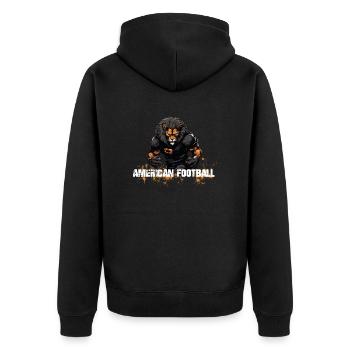 Lion de football américain - Veste à capuche bio Premium Unisexe - noir - Dos - Nico (187cm)