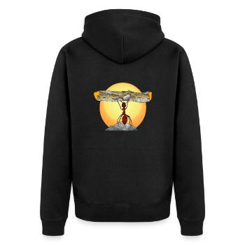 ne jamais abandonner - Veste à capuche bio Premium Unisexe - noir - Dos - Nico (187cm)