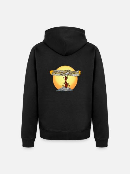 never give up - Unisex Premium Organic Zip Hoodie - black