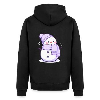 Cute Christmas Snowman - Holiday Design - Unisex Premium Organic Zip Hoodie - black - Back - Nico (187cm)