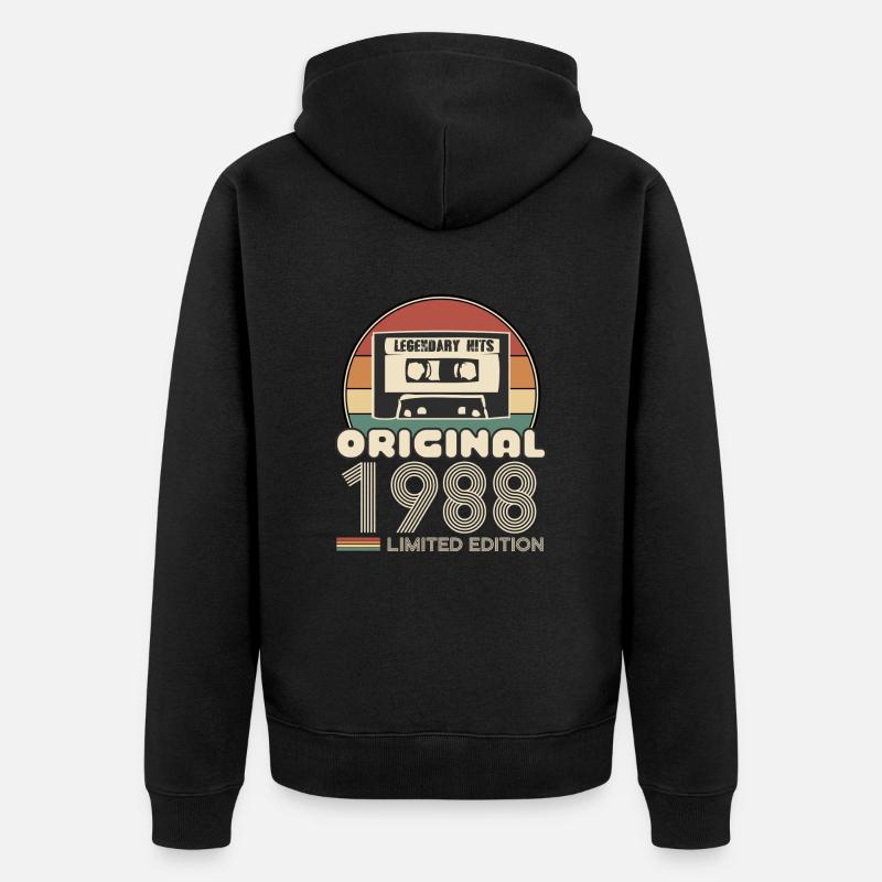 1988 - Veste à capuche bio Premium Unisexe - noir