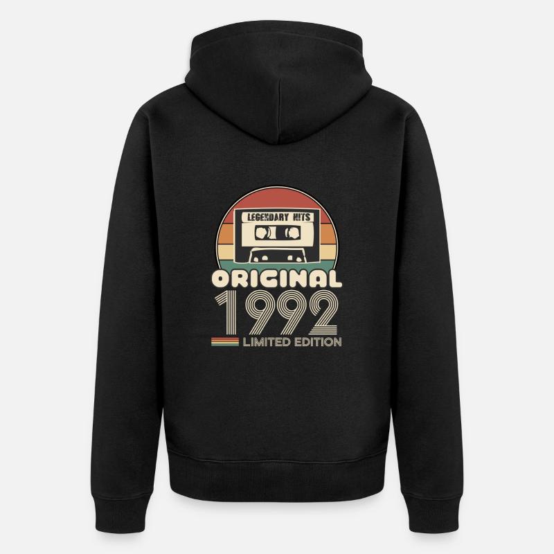 1992 - Unisex Premium Bio Zip Hoodie - Schwarz