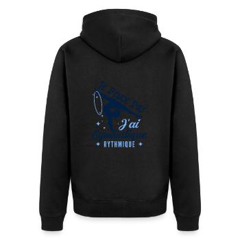 Ich kann nicht Ich habe Vintage Rhythmic Gym Frau - Unisex Premium Bio Zip Hoodie - Schwarz - Hinten - Nico (187cm)