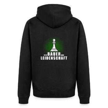 Bauernhof Landwirt Bauer aus Leidenschaft Dorfkind - Unisex Premium Bio Zip Hoodie - Schwarz - Hinten - Nico (187cm)