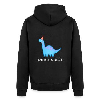 Anniversaire Garçon Brachiosaure Dino Anniversaire - Veste à capuche bio Premium Unisexe - noir - Dos - Nico (187cm)