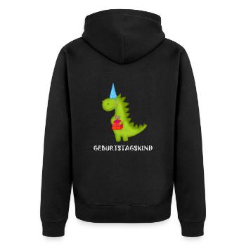 Birthday Boy Tyrannosaurus Rex Dino T-Rex Party - Unisex Premium Organic Zip Hoodie - black - Back - Nico (187cm)