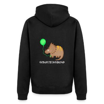 Birthday Boy Triceratops Dino Birthday - Unisex Premium Organic Zip Hoodie - black - Back - Nico (187cm)
