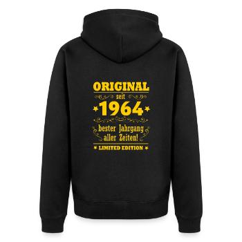 Original born in 1964 60th birthday born in 1964 - Unisex Premium Organic Zip Hoodie - black - Back - Nico (187cm)