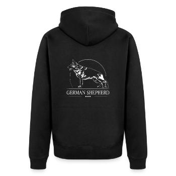 GERMAN SHEPHERD Dog Dog IGP Wilsigns - Unisex Premium Organic Zip Hoodie - black - Back - Nico (187cm)