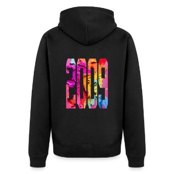 BUNT 17TH BIRTHDAY 2009 - Unisex Premium Organic Zip Hoodie - black - Back - Nico (187cm)