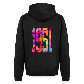 BUNT 75TH BIRTHDAY 1951 - Unisex Premium Organic Zip Hoodie - black - Back - Nico (187cm)