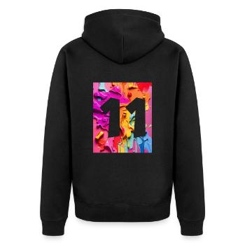 NON. 11 NUMÉRO 11 COLORÉ 11E ANNIVERSAIRE - Veste à capuche bio Premium Unisexe - noir - Dos - Nico (187cm)
