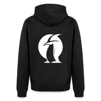 Penguin Witch Hat Silhouette Magical Creatures - Unisex Premium Organic Zip Hoodie - black - Back - Nico (187cm)