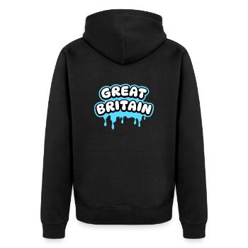 Great Britain - Unisex Premium Organic Zip Hoodie - black - Back - Nico (187cm)