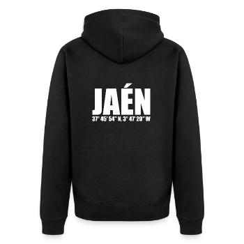 Jaén Coordinates - Unisex Premium Organic Zip Hoodie - black - Back - Nico (187cm)