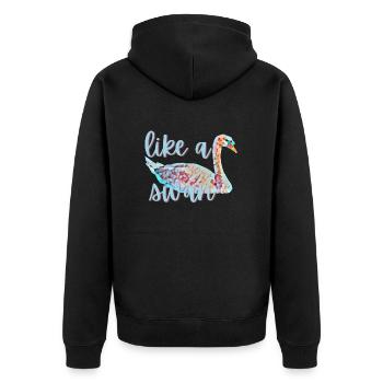 Comme un cygne - beau et libre - Veste à capuche bio Premium Unisexe - noir - Dos - Nico (187cm)